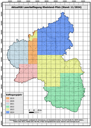 Aktualität Laserscanbefliegung Rheinland-Pfalz (Stand: 02/2024), nicht barrierefrei